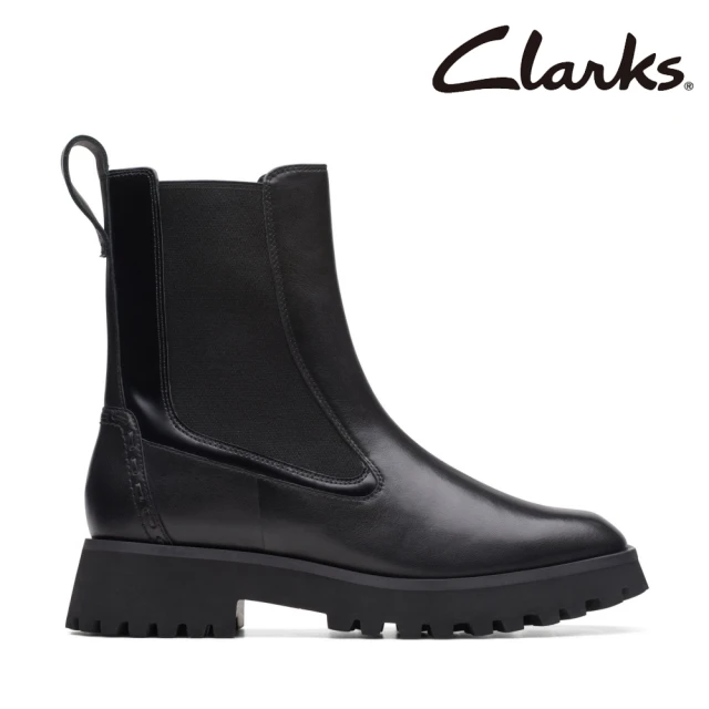 Clarks 女靴 Stayso Rise 現代簡約方頭切爾西靴 短筒靴(CLF74708B)