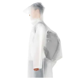 【主WALL飾】EVA透明雨衣-背包款-透明白色 附贈防水收納袋(免雨傘撐傘雨具親子騎車踏青戶外郊遊逛街露營)