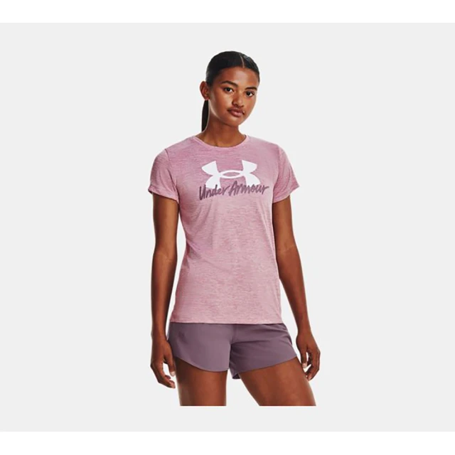 UNDER ARMOUR UA 女 Tech Twist Graphic 短T-Shirt 霧粉色(1379490-697)