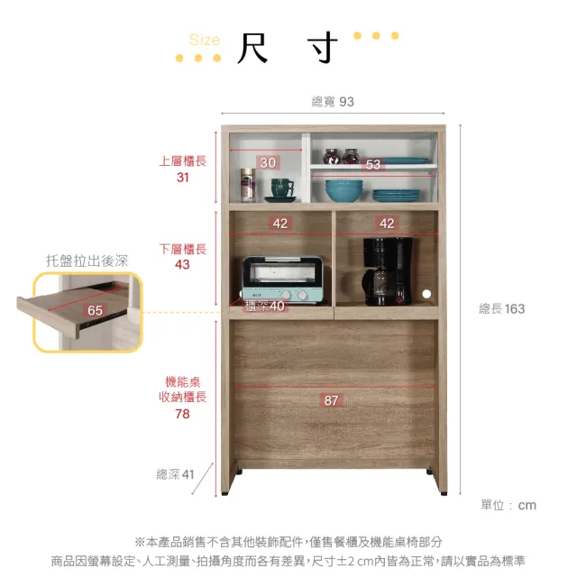 【IHouse】慶團圓 MIT木芯板1桌4椅+大容量餐櫃 電器櫃(餐廳組合)