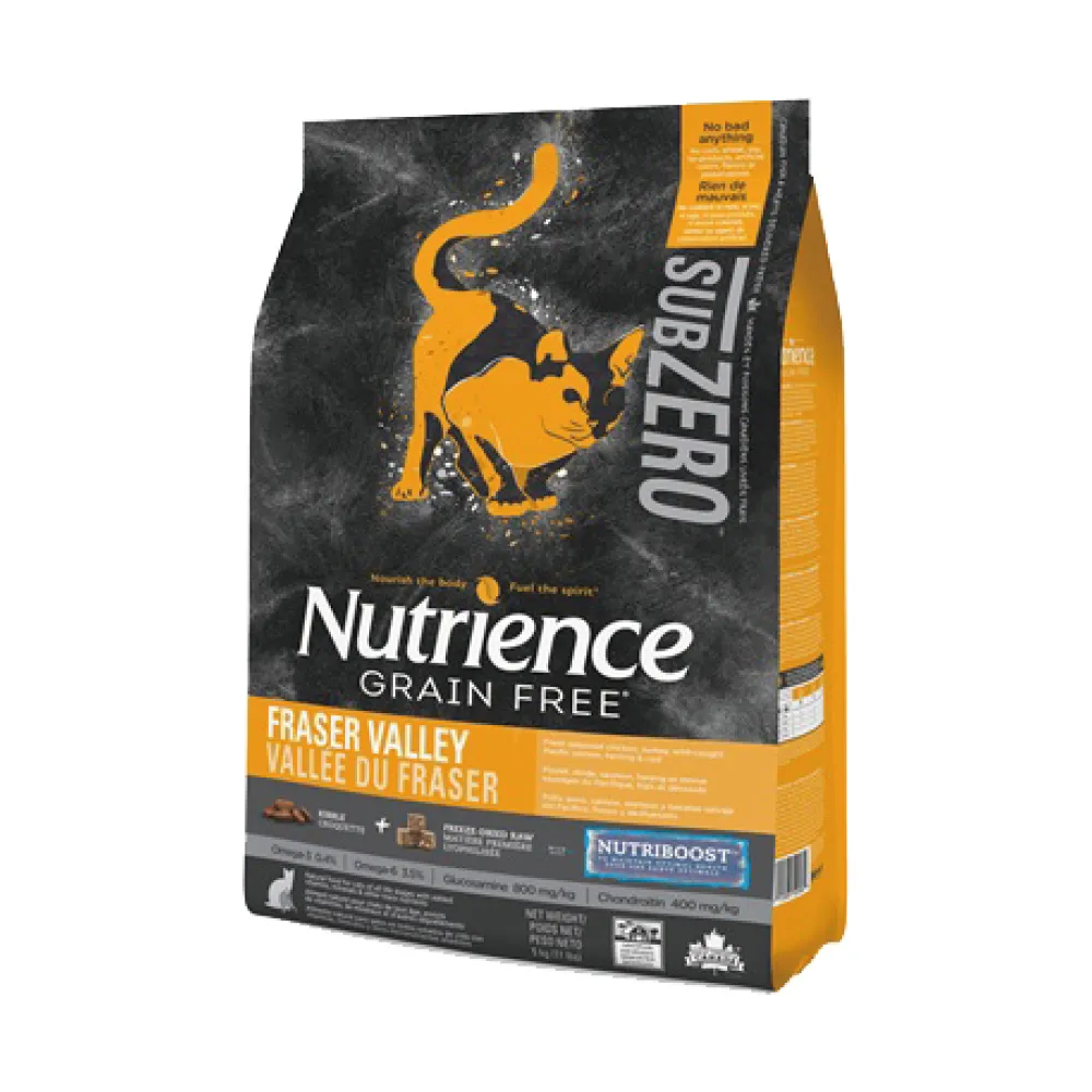 【Nutrience 紐崔斯】SUBZERO頂極無穀貓+凍乾（火雞肉+雞肉+鮭魚）5kg(貓糧、貓飼料、貓乾糧)