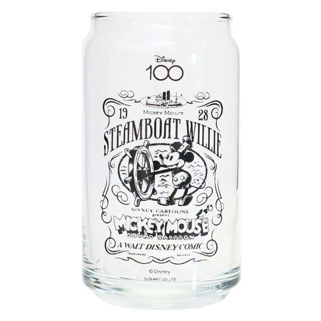 【sunart】迪士尼100周年 百年慶典系列 罐型玻璃杯 米奇 汽船威利號(餐具雜貨)