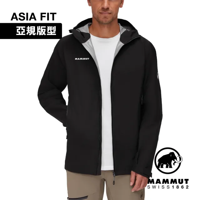 【Mammut 長毛象】Convey Tour HS Hooded Jacket AF 防風防水連帽外套 男款 黑色 #1010-28451