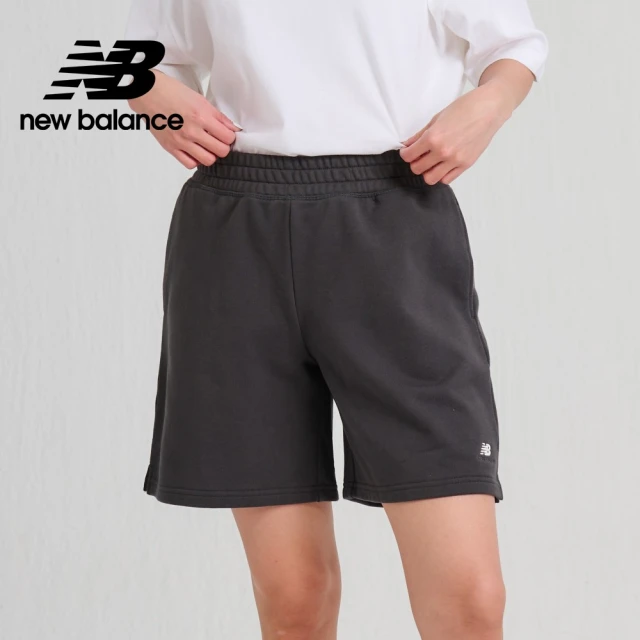 【NEW BALANCE】NB 鬆緊口袋休閒短褲_女裝_灰黑色_AWS33500ACK(亞版 版型正常)