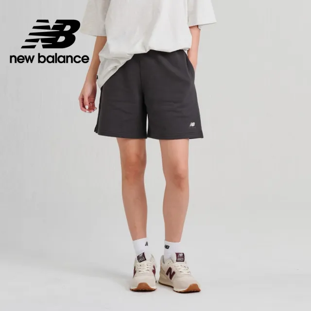 【NEW BALANCE】NB 鬆緊口袋休閒短褲_女裝_灰黑色_AWS33500ACK(亞版 版型正常)