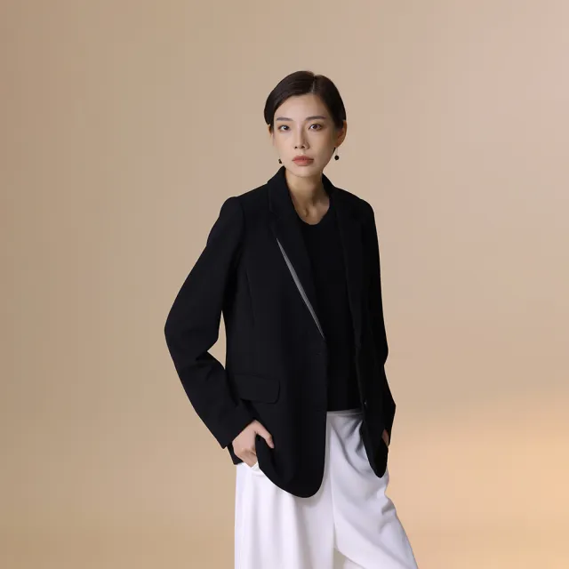 【giordano ladies】23FW_撞色翻領西裝外套(02373518)