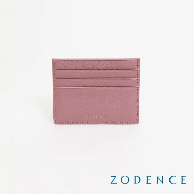 【ZODENCE 佐登司】LIZ進口牛皮輕薄卡片夾(藕粉)