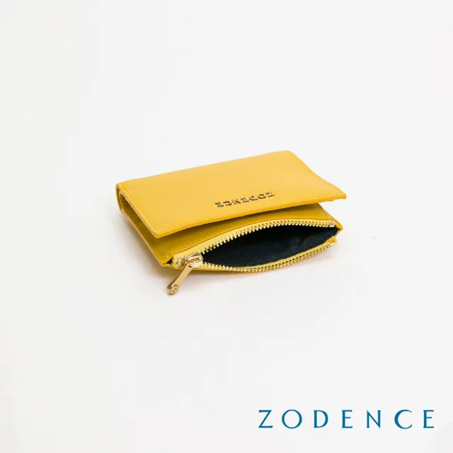 【ZODENCE 佐登司】LIZ進口牛皮對開輕薄短夾(黃色)