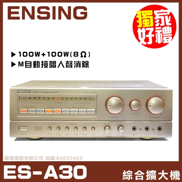 【ENSING】ES-A30 立體聲綜合擴大機(音聲多重與立體聲電腦接唱)