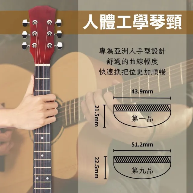 【Dulcette｜杜莎】38寸民謠吉他 含新手全套大禮包(初學者最佳選擇 古典吉他 手工製造 木吉他 原木)