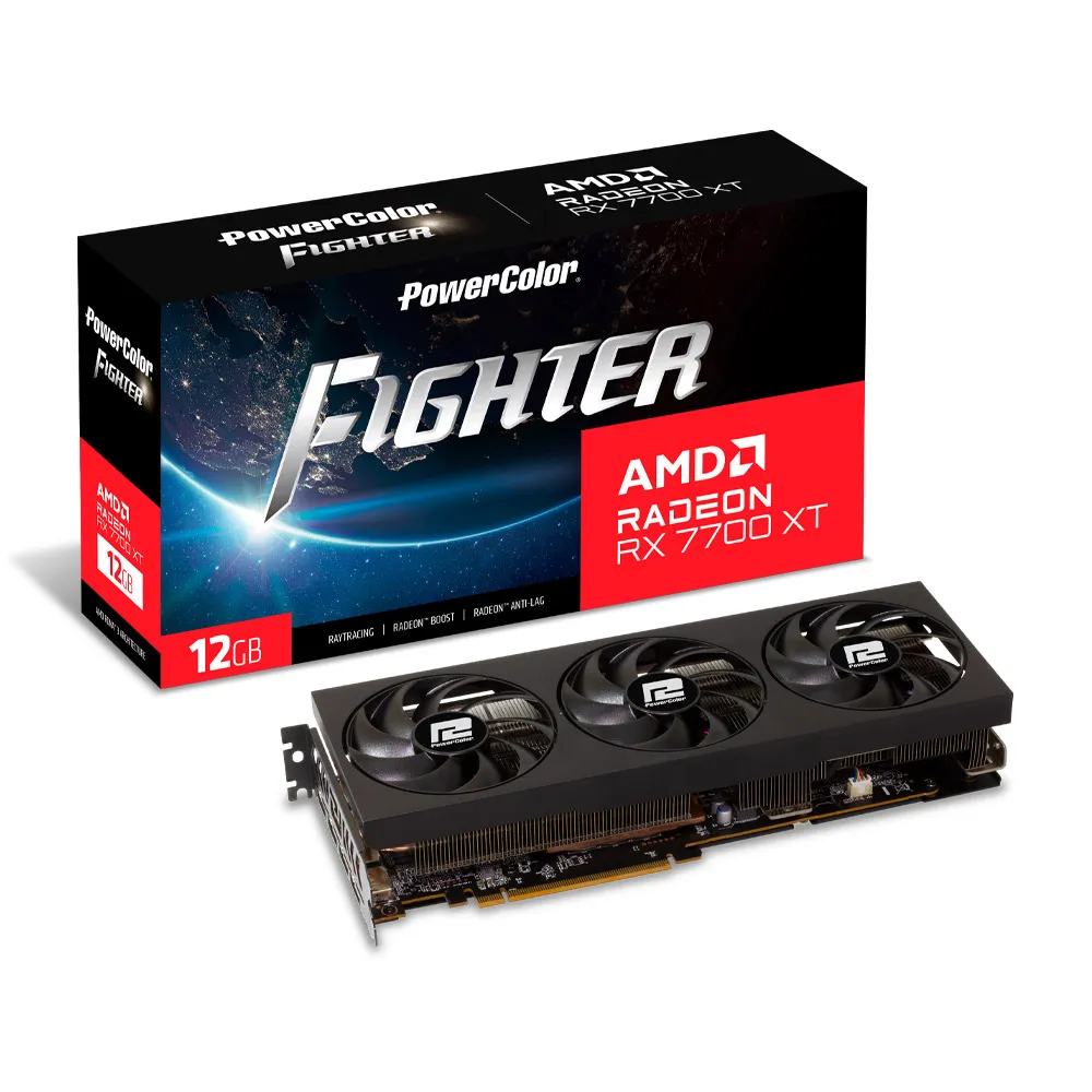 【PowerColor 撼訊】RX 7700 XT Fighter 12G OC GDDR6 192bit AMD 顯示卡