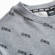 【EDWIN】男裝 EDGE 滿版印花 LOGO厚長袖T恤(灰色)