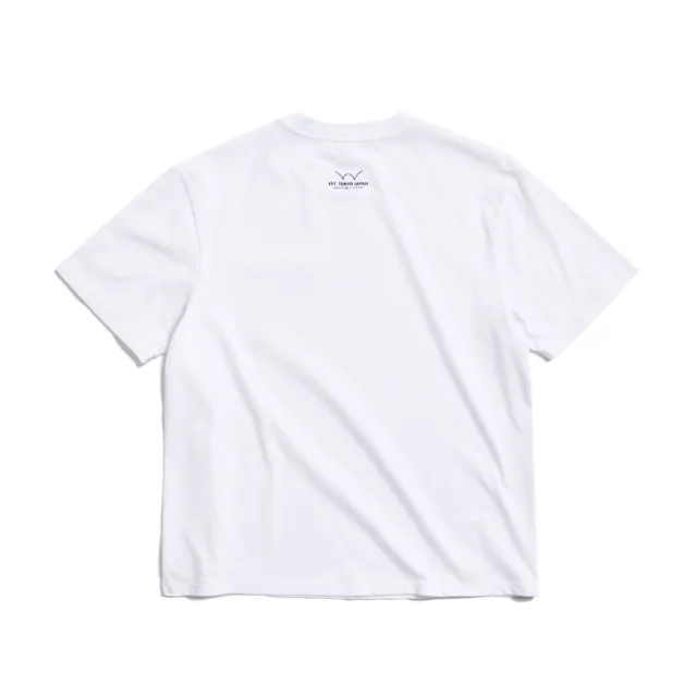 【EDWIN】男裝 寬版口袋小夾標短袖T恤(米白色)