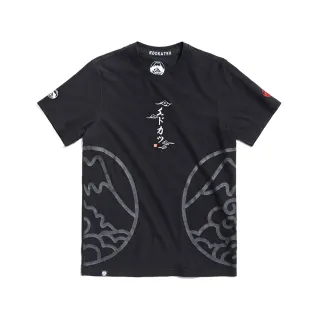 【EDWIN】江戶勝 男裝 斜邊大LOGO短袖T恤(黑色)
