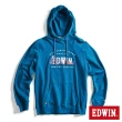 【EDWIN】男裝 露營系列 富士山刺繡LOGO連帽長袖T恤(土耳其藍)