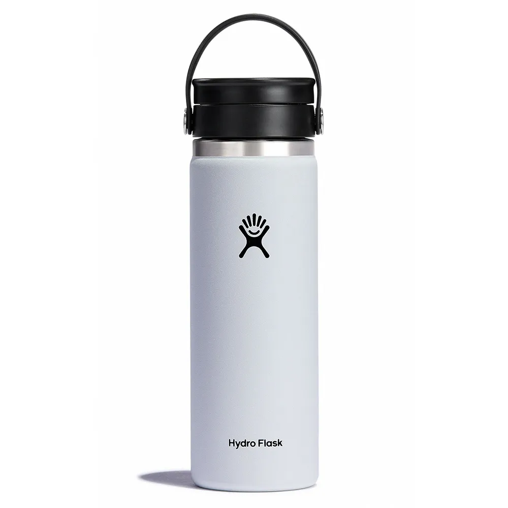 【Hydro Flask】20oz/592ml 寬口旋轉咖啡蓋保溫杯(經典白)(保溫瓶)