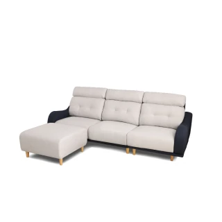 【ASSARI】海克特耐磨機能L型涼感布沙發(三人座+腳椅)