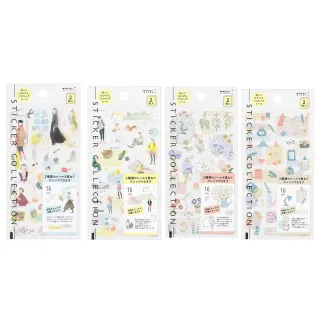 【MIDORI】手帳專用貼紙2枚(單色咖啡/單色花卉/怪獸/可愛動物)