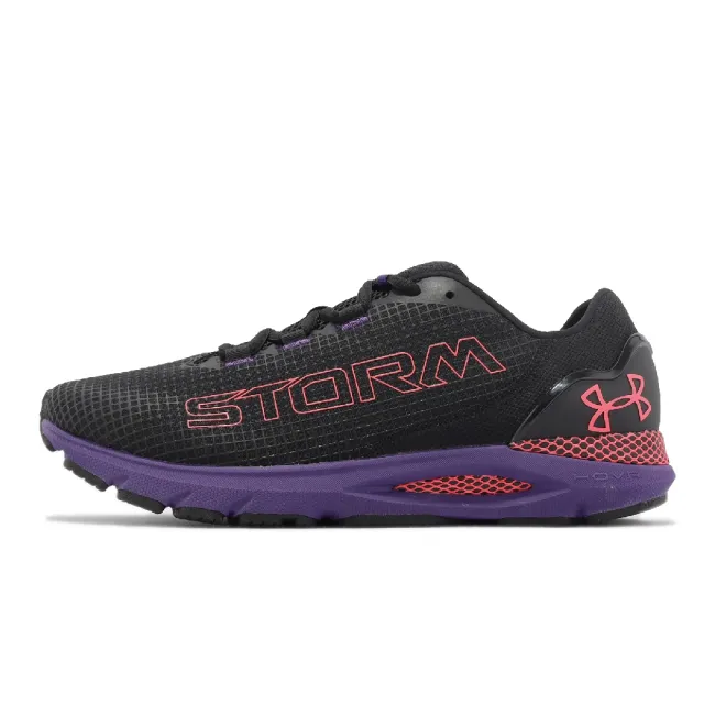【UNDER ARMOUR】慢跑鞋 HOVR Sonic 6 Storm 男鞋 黑 紫 防潑水 緩震 運動鞋 UA(3026548001)