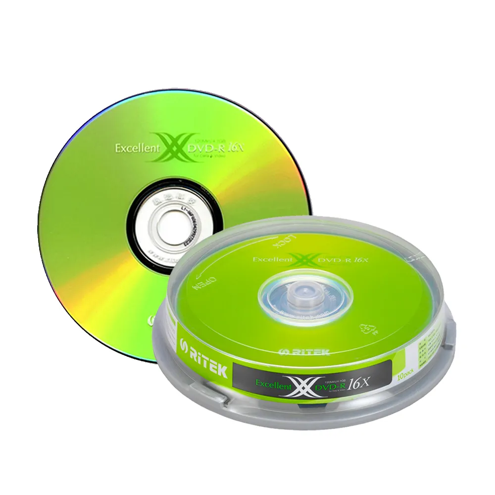 【錸德 Ritek】X系列16X DVD-R光碟片10片盒裝(福利品)