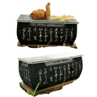 【May Shop】日式文字圖騰小型烤肉爐 棉花糖烤爐 年糕爐(兩入一組)