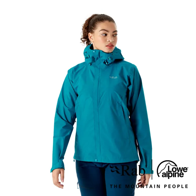 【RAB】Downpour Eco Jacket 透氣防風防水連帽外套 女款 群青藍 #QWG83