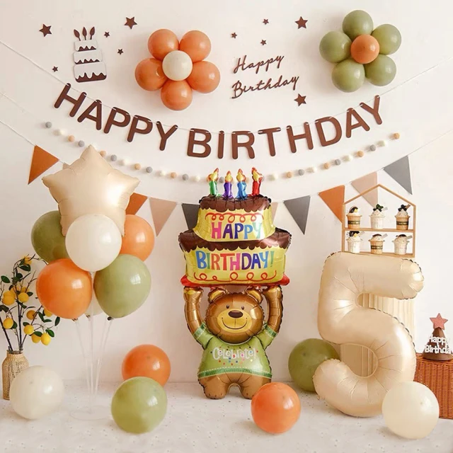 阿米氣球派對 歡樂派對熊生日氣球套餐組(氣球 生日氣球 生日佈置)