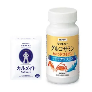 【Suntory 三得利】固力伸 葡萄糖胺+鯊魚軟骨1瓶+健鈣立1包