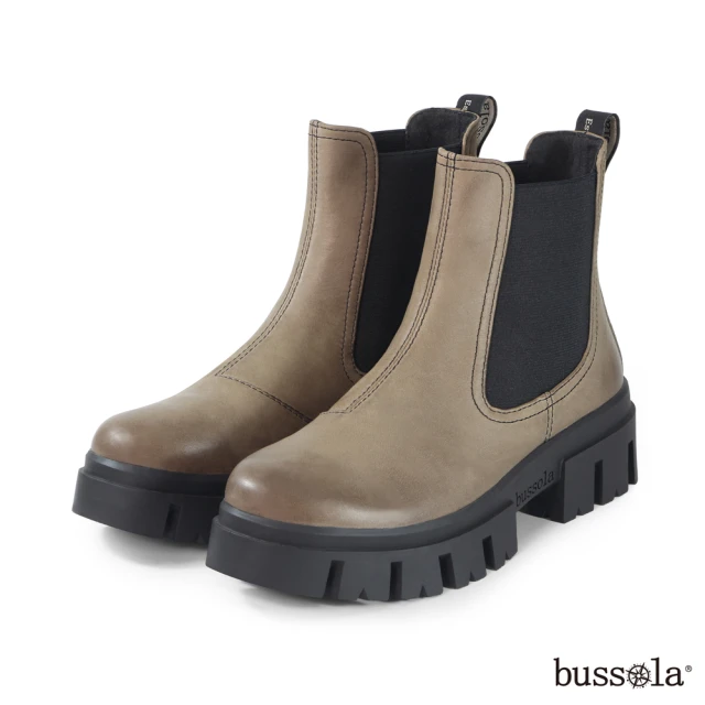 bussola Corvara 復古刷色牛皮透氣厚底切爾西靴