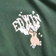 【EDWIN】男裝 露營系列 篝火印花長袖T恤(苔綠色)