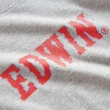 【EDWIN】女裝 EDGE 光能雜訊LOGO印花長袖T恤(麻灰色)