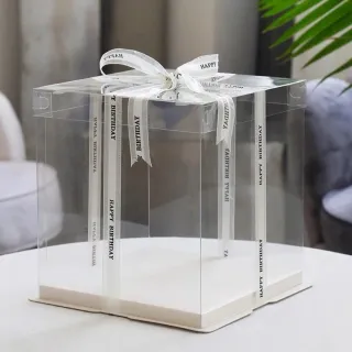 【GIFTME5】透明包裝蛋糕盒5入(透明塑膠蛋糕盒 透明塑膠禮物盒 透明禮盒 生日蛋糕盒 包裝盒 透明蛋糕盒)