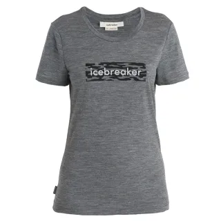 【Icebreaker】女 Tech Lite II 美麗諾羊毛 圓領短袖上衣-絢麗迷彩.T恤.排汗衣(IB0A56UM-004 灰)