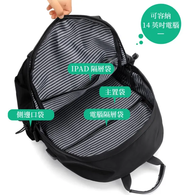 【SUNORO】大容量防潑水男士後背包 商務休閒旅行雙肩包 筆電包 學生書包 行李箱掛包