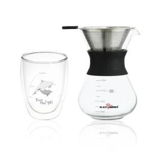 【BLACK HAMMER】買壺送杯 手沖咖啡壺-400ml(贈耐熱玻璃杯360mlX1)