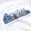 【EDWIN】女裝 露營系列 富士山刺繡LOGO連帽長袖T恤(米白色)
