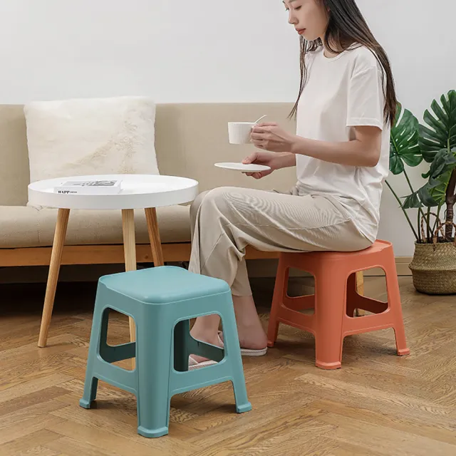【bebehome】北歐風加厚矮凳 兩入組(家用小板凳/可堆疊收納小椅凳/換鞋凳)