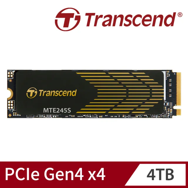 【Transcend 創見】MTE245S 4TB M.2 2280 PCIe Gen4x4 SSD固態硬碟(TS4TMTE245S 新舊包裝隨機出貨)