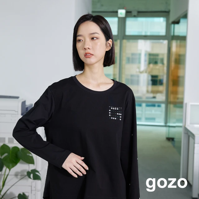 【gozo】G連假日曆合肩長袖T恤(兩色)