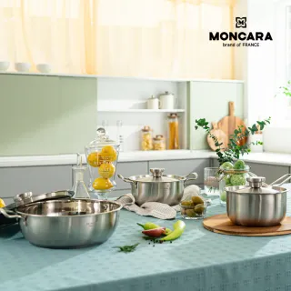 法國MONCARA全不銹鋼鍋具6件組