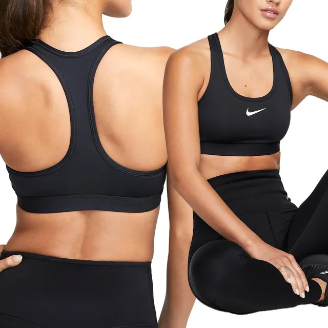 【NIKE 耐吉】SWSH MED SPT Bra 女款 黑色 支撐 舒適 運動 休閒 運動內衣 DX6822-010