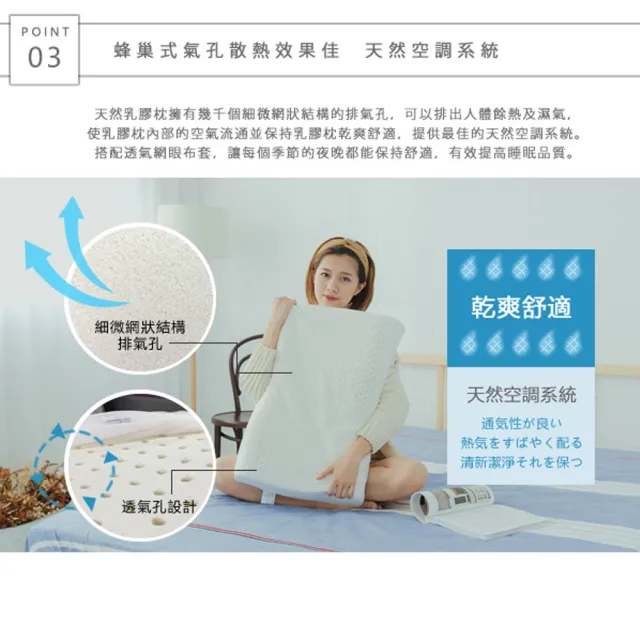 【Adorar愛朵兒】買一送一 泰國乳膠枕-人體工學型釋壓(12cm)