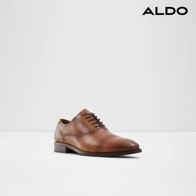 【ALDO】ABAWIENFLEX-俐落自信綁帶真皮紳士鞋-男鞋(棕色)