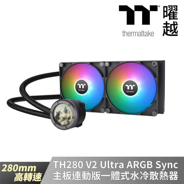 Thermaltake 曜越 TH280 V2 Ultra ARGB Sync主板連動版一體式 280mm 水冷散熱器(CL-W385-PL14SW-A)