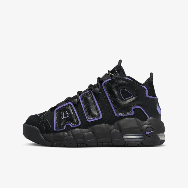 NIKE 耐吉】AIR MORE UPTEMPO GS 休閒鞋運動鞋女大童黑紫(DX5954-001