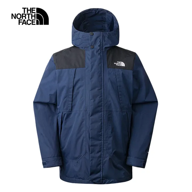 【The North Face 官方旗艦】北面男款藍色防水透氣保暖連帽三合一外套｜81NH92A(內搭羽絨款)