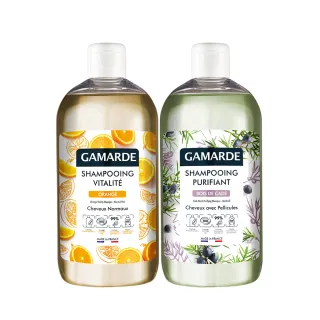 【GAMARDE 珂瑪德】歐盟認證有機洗髮精組500ml任二入(野杜松去屑控油 / 薄荷清爽控油 / 甜橙彈潤光澤)