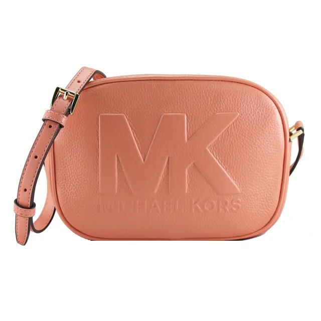 Michael Kors】福利新品-立體LOGO皮革斜背包(粉橘) - momo購物網- 好評