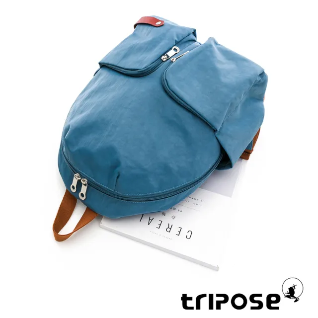 【tripose】CUBI微皺尼龍輕量後背包-大(湖畔藍)