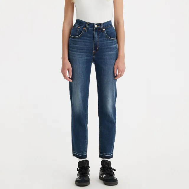 【LEVIS】女款 上寬下窄 高腰修身窄管牛仔長褲 Performance Cool 熱賣單品 85873-0112